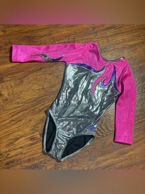 Alpha Factor girls size L long sleeve leotard
